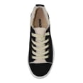 thumbnail image 4 of Soda Flat Women's Shoes Lace Up Loafers Casual Sneakers Synthetic Fur Hidden Flatform ENDEAR-G Suede Black 7, 4 of 5
