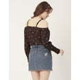 thumbnail image 5 of Moomaya Women Printed Long Sleeves Top, Off Shoulder Front Buttoned Shirt, 5 of 8