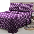 thumbnail image 3 of Bed Sheet Set 4 Piece Microfiber Deep Fitted Up To 16" Luxury Soft Printed Sheet, 3 of 17