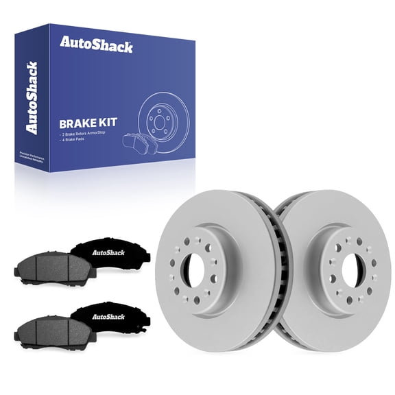 AutoShack Front Vented Coated Brake Rotors   Premium Ceramic Pads 6-PC Brake Kit Replacement for 2017-2020 GMC Acadia 2018-2020 Chevrolet Traverse 2019-2020 Chevrolet Blazer ArmorStop 12.64" (321 mm)