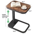 thumbnail image 2 of TV Tray Table, Adjustable Height & Flip-Top & Rounded Metal Corners, Snack Table for Couch, Sofa, Bed, Chair, Living Room, C Shaped End Side Table for Eating, Dinner or Laptop, Small Spaces, 2 of 5