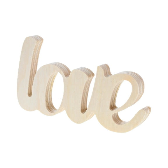 Leisure Arts Wood Word Cutout ‘Love’ 6.7"x3.5" – Unfinished Wooden Words for Crafts, Rustic Decor, Painting Projects, and Home Art Displays