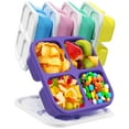 thumbnail image 1 of 5 recipientes para aperitivos Bento, reutilizables, con 4 compartimentos, recipientes de almacenamiento de alimentos divididos, recipientes para almuerzo divididos para la escuela, el trabajo y los vi, 1 of 5