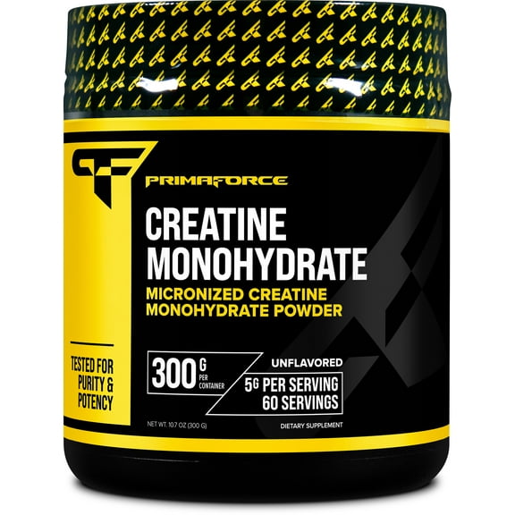 Primaforce Creatine Monohydrate Powder 300 Grams (Unflavored) - Micronized, Gluten Free, Non-GMO