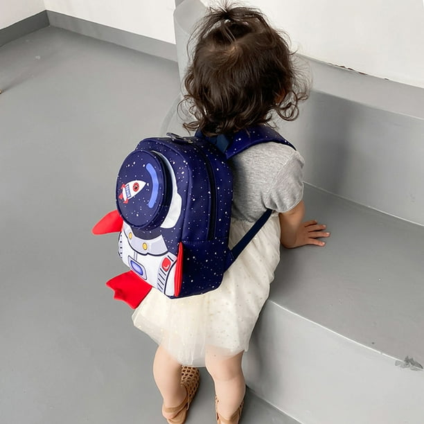 TB W Children Nylon School Bag Kindergarten Cartoon 3D Rocket