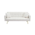 thumbnail image 5 of Newboti Furniture 71.7 - inch Beige Teddy Fleece Sofa Bed, accompanied by two luxurious throw pillows for enhanced coziness BN.9309, 5 of 9