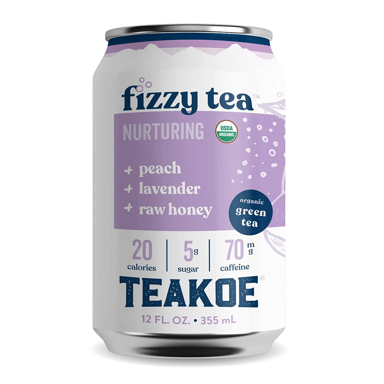 TEAKOE Fizzy Tea Organic peach lavender green tea Naturally sweet