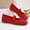 Red, variant on Women's Dressy Square Toe Flats - Knit Comfortable Mary Jane Style Flat