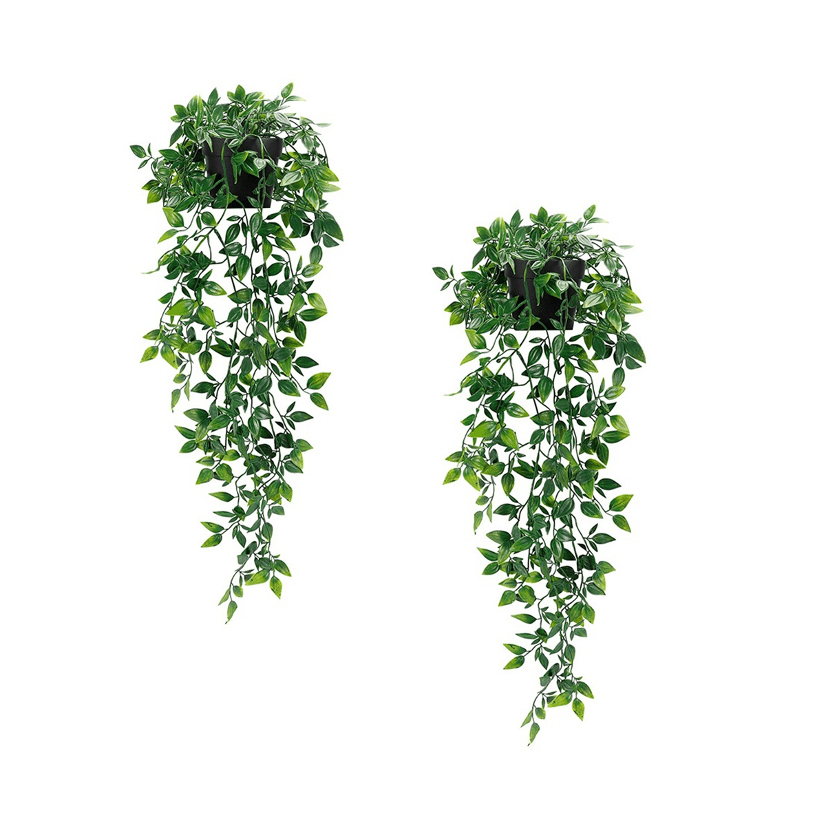 2 Pack Artificial Hanging Plants Fake Potted Plants for Indoor Outdoor Shelf Wall Decor