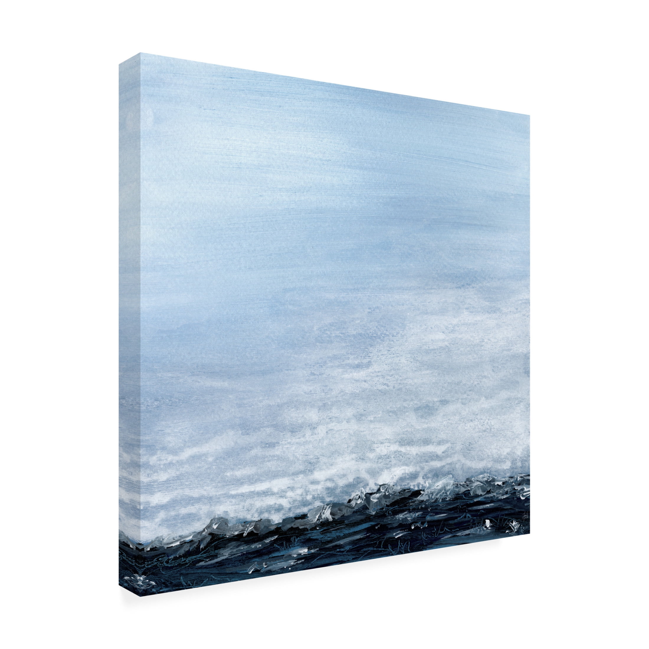 Canvas Wall Art - Line and Brush 'Ocean Sky' Wall Art for Living Room, Bedroom, or Office Décor by Trademark Fine Art - 18 x 18 Inches