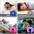 thumbnail image 5 of Almohada de viaje, almohada de viaje para reposacabezas de avión, almohada de cuello con memoria, para avión, tren, coche, oficina (azul marino), 5 of 5