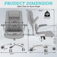 thumbnail image 3 of Solfway Big and Tall Office Chair 400 lbs, High Back PU Leather Executive Office Chair with Lumbar Support and Rubber Wheels, Flip-up Armrests Computer Desk Chairs, Gray, 3 of 8