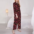 thumbnail image 3 of Balery Beautiful Maple Leaf Lantern Conjunto de Pijama con Estampado para Mujer, Conjunto de Dos Piezas con Manga Larga, Ropa de Dormir Suave con Bolsillos, Pijamas Cómodos-Medium, 3 of 7