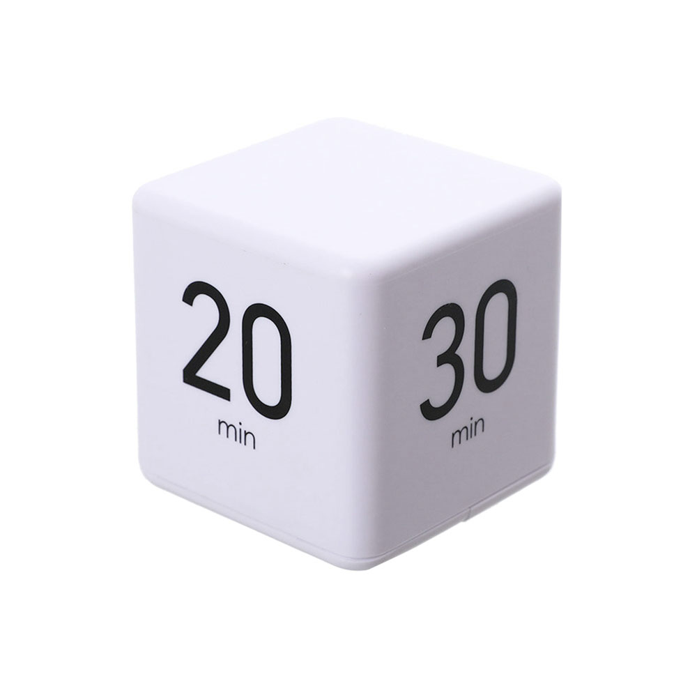 1 3 5 10 Cube Timer 15 20 30 60 Minuti Intervallo Pomodoro Timer per Studio Cucina Allenamento Gioco,Bianco