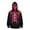 Red, variant on Men Full Face Mask Skeleton Skull Hoodie Halloween Costume White Red Bones Medium