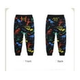 thumbnail image 2 of Bellafa 2-7 Years Boys Elastic Waist Cotton Sweatpants Dinosaur Applique Graphic Toddler Kids Jogger Pants with Pocket Drawstring, 2 of 7