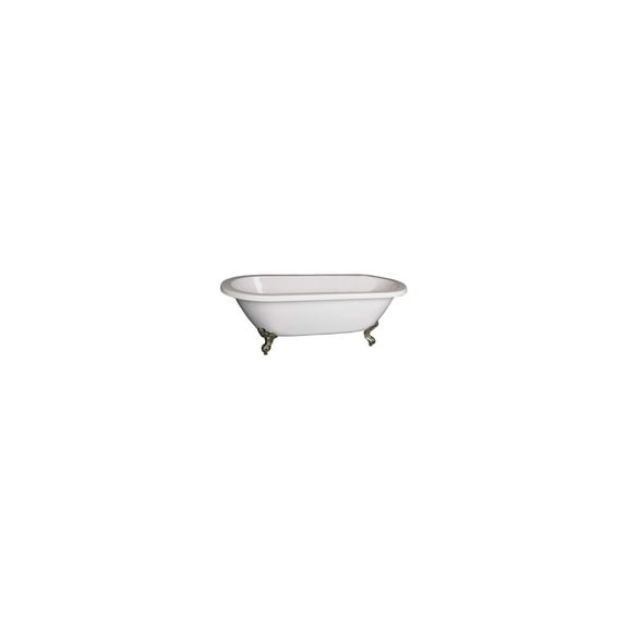 Barclay ATDRN70I-WH-ORB 70 Inch Double Bathtub With Oil Rubbed Bronze Feet