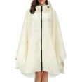thumbnail image 2 of Summer White Rain Jackets Unisex Fashion Jacket Coat Hooded Raincoat For Adults Teens With Pockets, 2 of 7