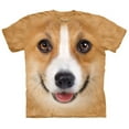 thumbnail image 1 of Brown 100% Cotton Corgi Face Realistic Graphic T-Shirt NEW, 1 of 2