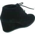 thumbnail image 5 of Bella Marie Brenda-11 Women's High Top lace up rounded toe platform wedge suede booties, 5 of 7