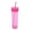 Red, variant on Eqslft 16OZ Double Wall Clear Tumbler, Straight Body Acrylic Cup with Straw, Summer Reusable Cold Drink Cup for Iced Coffee, Smoothies & Parties