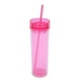 thumbnail image 1 of Vaso con tapa y pajita a juego, vaso de plástico de 16 oz, vaso de plástico transparente doble, vaso con boquilla recta, vaso deportivo de verano, 1 of 3