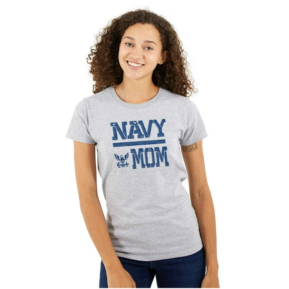 US Navy Mom Military Anchor Logo Women's T Shirt Ladies Tee Brisco Brands S