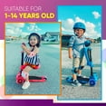 thumbnail image 3 of Hurtle ScootKid Trottinette Jouet à 3 Roues pour Tout-Petit Enfant avec Roues à DEL, Rouge, 3 of 5