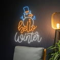 thumbnail image 3 of Handmadetneonsign Hello Winter Neon Sign, Snowman Led Sign, Winter Neon Light, Christmas Room Wall, 3 of 5