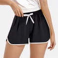 thumbnail image 2 of NIEWTR Girls' Slim Fit Athletic Shorts Adjustment Drawstring Running Shorts Quick Dry Soft Bottom(Black,5-6 Years), 2 of 5