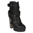 thumbnail image 1 of Bumper BI81 Women Leatherette Lug Sole Strappy Buckle Metal Chunky Heel Platform Bootie, 1 of 5