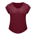 thumbnail image 4 of PVCS T-Shirt Blouse Décontracté pour Femme à Col Rond, Ample, Doux, à Manches Courtes Style Cap, Couleur Unie, 4 of 5