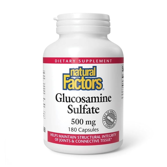 Natural Factors Glucosamine Sulfate, Supports Healthy Joint Mobility, Cartilage and Connective Tissue, 180 Capsules