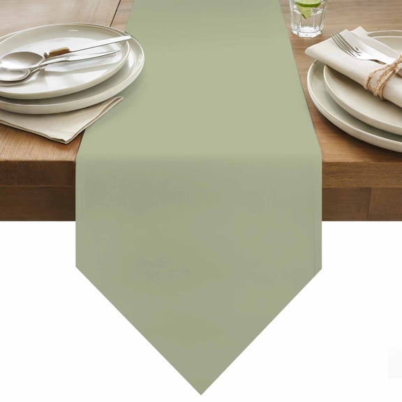 Sage Green Table Runner 90 Inches Long Solid Color Table Runners for Dining Room Tabletop Dresser Scarf Home Party Banquet Wedding Holiday Decoration
