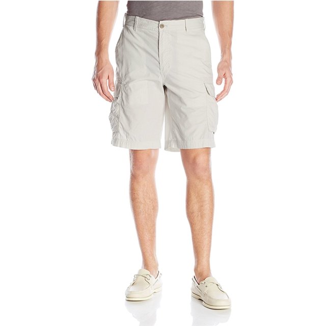IZOD Shorts casuales de popelina para hombre, gris, 30 IZOD Carga