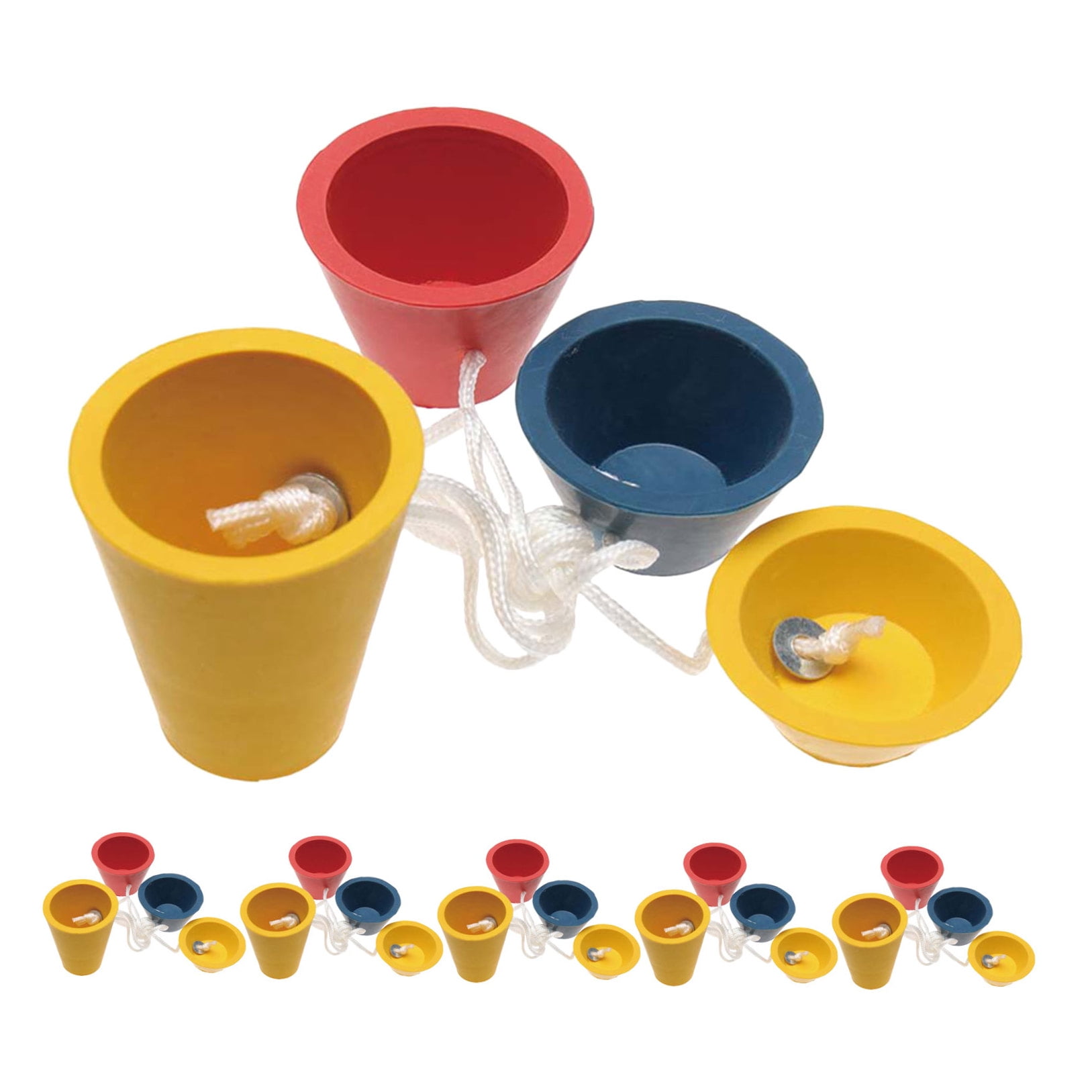 OUNONA 6-Pack Rubber Golf Tees for Driving Range Practice with Bright Assorted Colors and Multiple Height Options