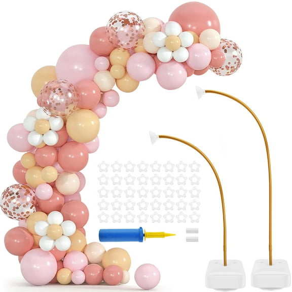 Balloon Arch Kit 8.2ft&5ft Free Bending Half Balloon Arch Stand with Base Reusable Balloon Post Holder Set for Wedding Birthday Party Baby Shower Yard Lawn Home Graduation Decorations