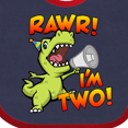 thumbnail image 4 of Inktastic Rawr I'm Two Dinosaur Boys or Girls Baby Bib, 4 of 4
