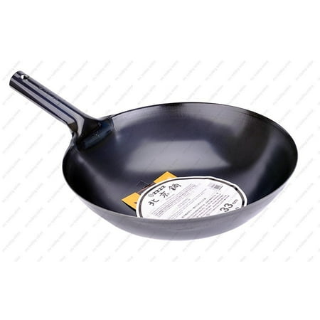M.V. Trading JPIW33 Japanese Iron Pow Wok Heavy Duty Iron with Handle Comerrical