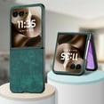 thumbnail image 3 of for Motorola Razr 60 / Motorola Razr 2025 Luxury Case, PU Leather + PC Lightweight Slim Fit Anti-Scratch Classic Shockproof Protective Thin Phone Cover, Green, 3 of 7