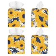 thumbnail image 2 of Yiaed Blue Striped Sunflower Print Tissue Box Cover, PU Leather Decorative Organizer for Tabletop, Bathroom, Car, Office Creative Decorative, 2 of 7