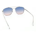 thumbnail image 7 of Mens Classic Double Bridge Rectangular Metal Rim Mobster Sunglasses Silver - Blue Pink, 7 of 7