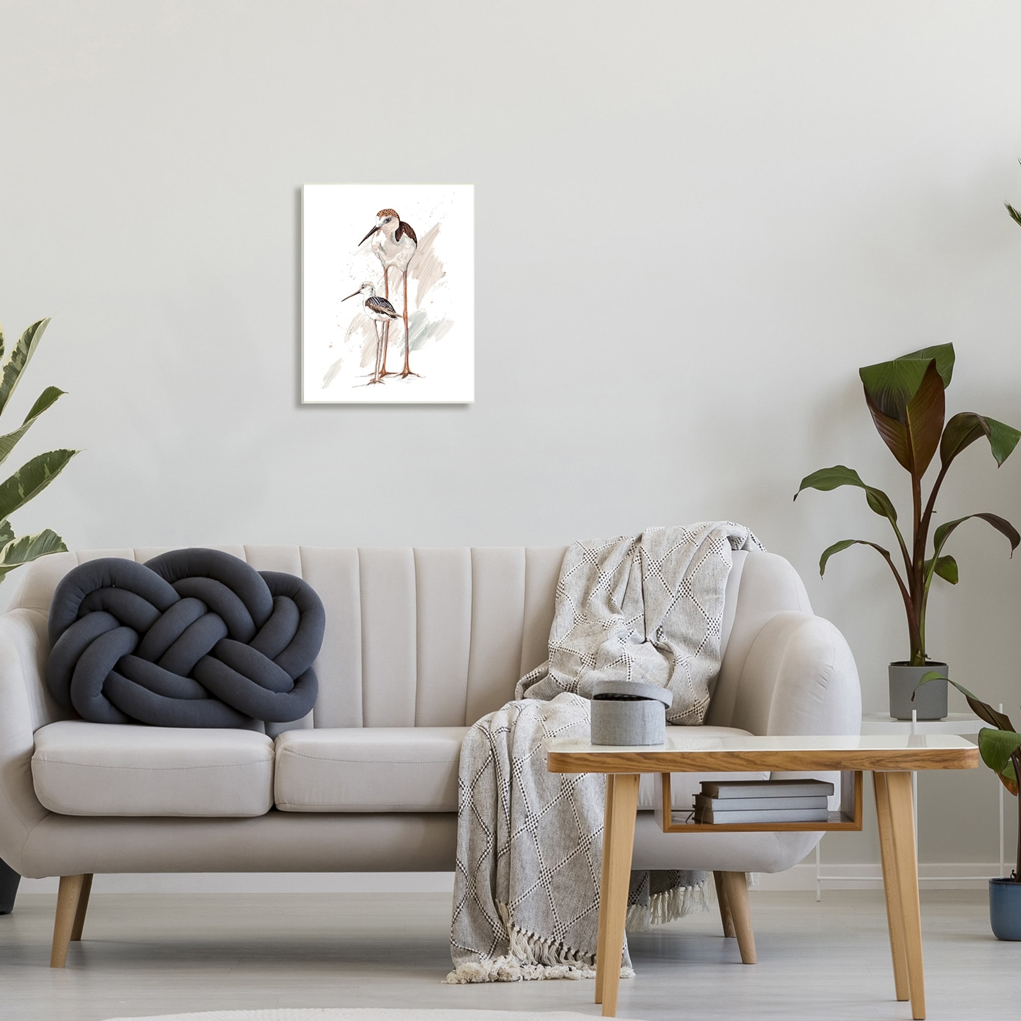 Stupell Industries Beach Shorebird Pair Nautical Bird Tranquil Painting,13 x 19, Design by Patricia Pinto