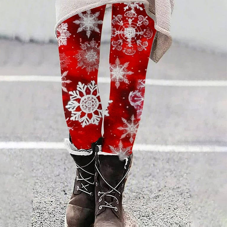 Xihbxyly Leggings for Women Fashion Christmas Print Slim Boots