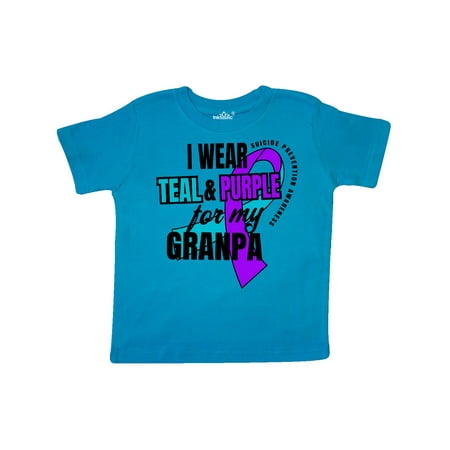 

Inktastic Suicide Prevention I Wear Teal and Purple for My Granpa Gift Toddler Boy or Toddler Girl T-Shirt
