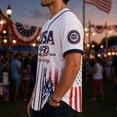 thumbnail image 3 of LEKWK 250Th Anniversary USA Shirts for Men V Neck Breathable American Flag T-Shirt Short Sleeve Loose 4Th of July Shirt 250 Years Birthday Patriotic Tops, 3 of 9
