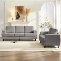 BALUS Living Room Furniture Sets, Modern Chenille Couch and Loveseat Sets, Oversized Sectional Couch Sets with Deep Seat, Light Grey