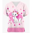 thumbnail image 3 of Uniformes de trabajo dental veterinario Disney Pet Mary Cat Print Camisa de manga corta Ropa de salón de belleza de enfermería Ropa de mujer Uniforme médico lindo, 3 of 5