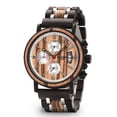 thumbnail image 1 of Mirar Reloj de madera para hombre BOBO BIRD, cronógrafo de movimiento de cuarzo de acero inoxidable y madera con pantalla luminosa, reloj de moda para hombres 1 1, 1 of 5
