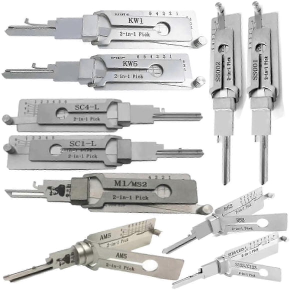 2in1 Lishi Tool For Sc1 Sc4 Kw1 Kw5 Am5 M1/ms2 Ss001 Nsn14 Cy24v.2 Fo38 Gm37 Gm39